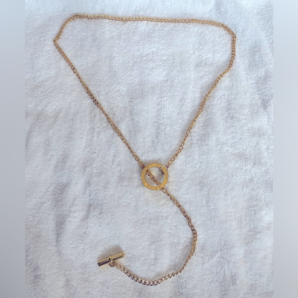 Ralph Lauren Polo Gold tone Chain Toggle Belt/Necklace.